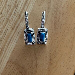 Blue Stone Silver Earrings